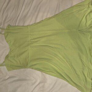 Oh Polly, Emmy Modal Sweetheart-Neck A-Line Mini Dress in Matcha Green
